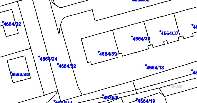 Parcela st. 4664/39 v KÚ Vysoké Mýto, Katastrální mapa