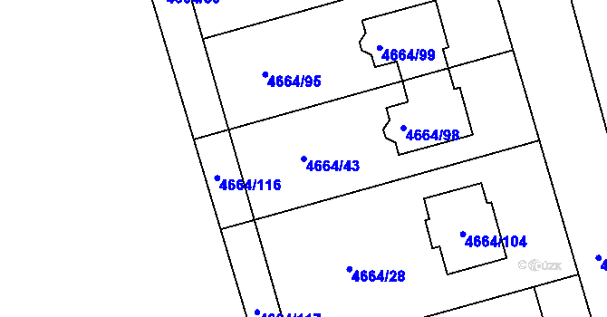 Parcela st. 4664/43 v KÚ Vysoké Mýto, Katastrální mapa