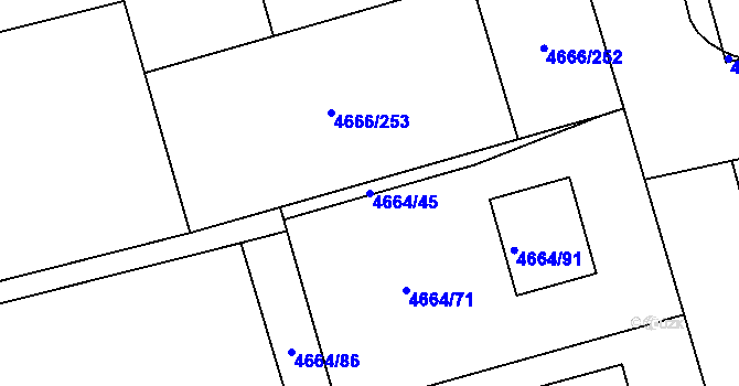 Parcela st. 4664/45 v KÚ Vysoké Mýto, Katastrální mapa
