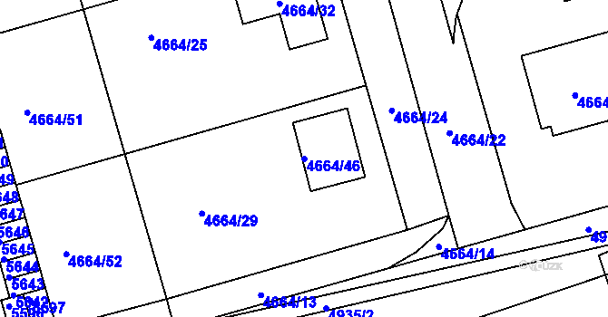 Parcela st. 4664/46 v KÚ Vysoké Mýto, Katastrální mapa