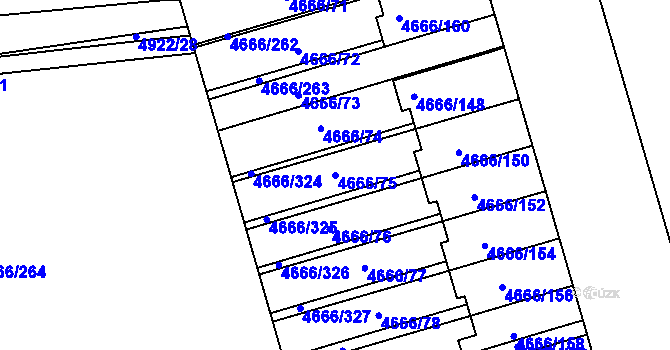 Parcela st. 4666/75 v KÚ Vysoké Mýto, Katastrální mapa