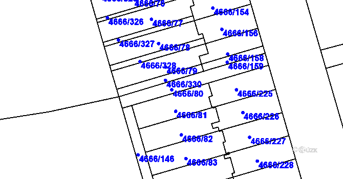 Parcela st. 4666/80 v KÚ Vysoké Mýto, Katastrální mapa