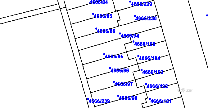Parcela st. 4666/95 v KÚ Vysoké Mýto, Katastrální mapa