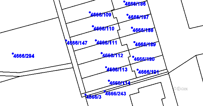 Parcela st. 4666/112 v KÚ Vysoké Mýto, Katastrální mapa