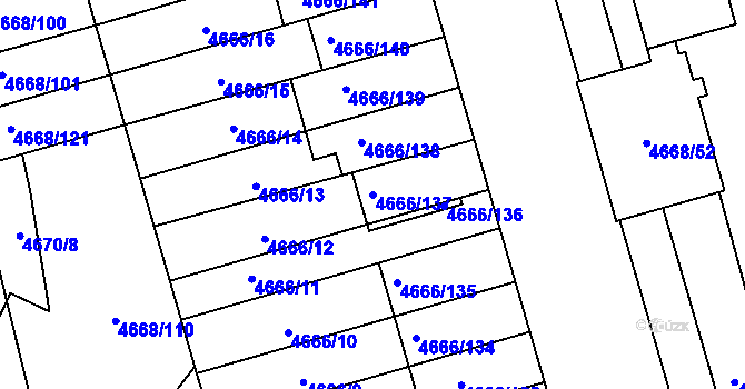 Parcela st. 4666/137 v KÚ Vysoké Mýto, Katastrální mapa