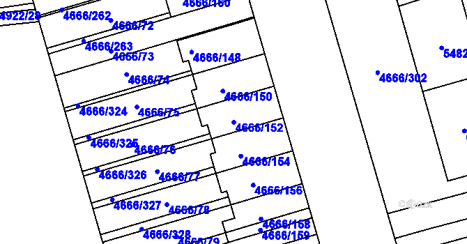 Parcela st. 4666/152 v KÚ Vysoké Mýto, Katastrální mapa