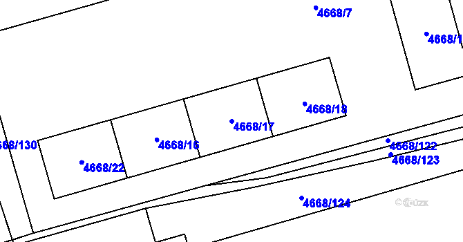 Parcela st. 4668/17 v KÚ Vysoké Mýto, Katastrální mapa