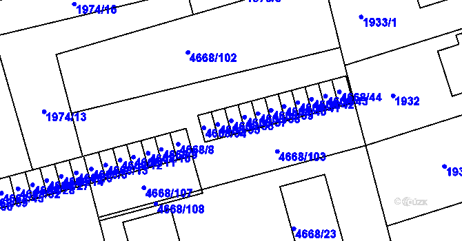 Parcela st. 4668/36 v KÚ Vysoké Mýto, Katastrální mapa
