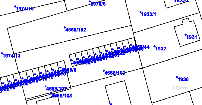 Parcela st. 4668/39 v KÚ Vysoké Mýto, Katastrální mapa