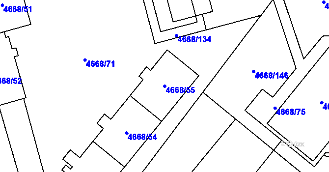 Parcela st. 4668/55 v KÚ Vysoké Mýto, Katastrální mapa