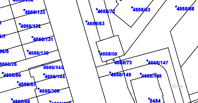 Parcela st. 4668/56 v KÚ Vysoké Mýto, Katastrální mapa