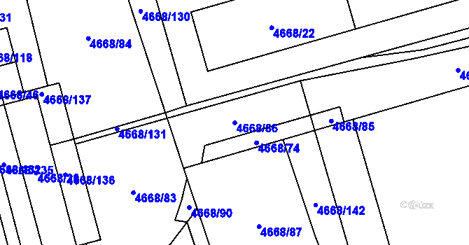 Parcela st. 4668/86 v KÚ Vysoké Mýto, Katastrální mapa