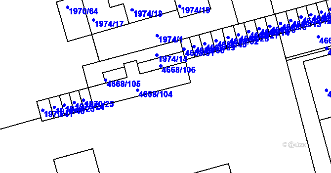 Parcela st. 4668/104 v KÚ Vysoké Mýto, Katastrální mapa