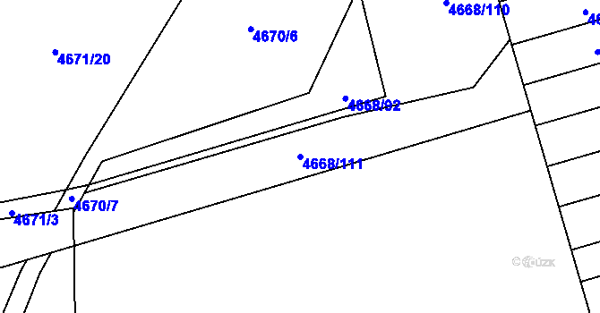 Parcela st. 4668/111 v KÚ Vysoké Mýto, Katastrální mapa