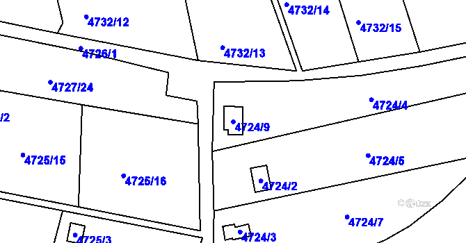 Parcela st. 4724/9 v KÚ Vysoké Mýto, Katastrální mapa