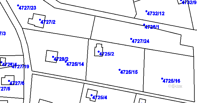 Parcela st. 4725/2 v KÚ Vysoké Mýto, Katastrální mapa