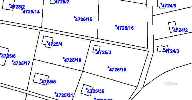 Parcela st. 4725/3 v KÚ Vysoké Mýto, Katastrální mapa