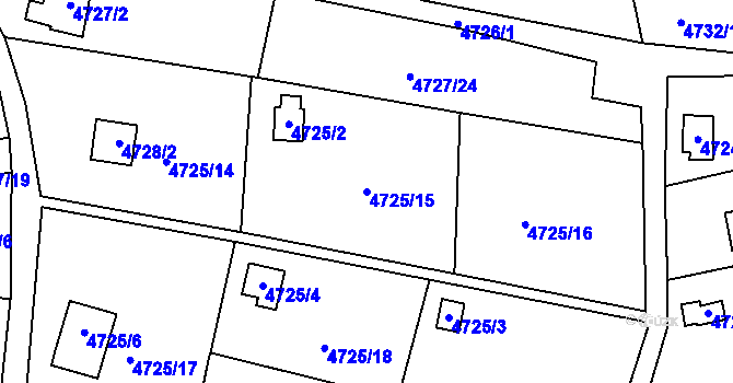 Parcela st. 4725/15 v KÚ Vysoké Mýto, Katastrální mapa