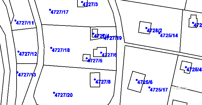 Parcela st. 4727/6 v KÚ Vysoké Mýto, Katastrální mapa