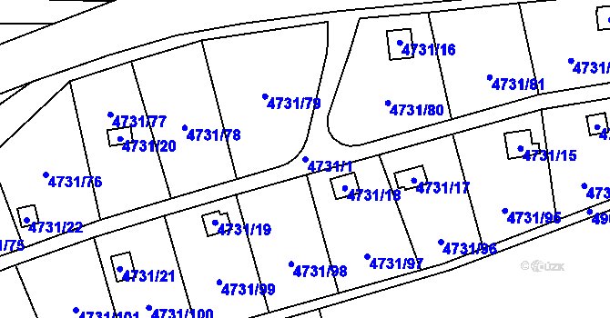 Parcela st. 4731/1 v KÚ Vysoké Mýto, Katastrální mapa