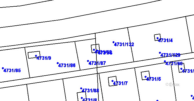 Parcela st. 4731/6 v KÚ Vysoké Mýto, Katastrální mapa
