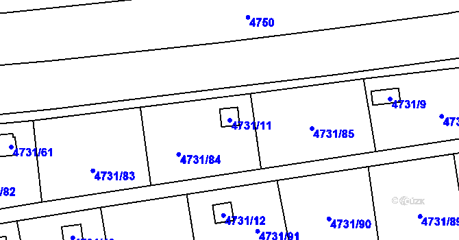 Parcela st. 4731/11 v KÚ Vysoké Mýto, Katastrální mapa