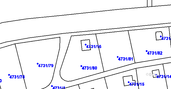 Parcela st. 4731/16 v KÚ Vysoké Mýto, Katastrální mapa