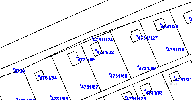 Parcela st. 4731/32 v KÚ Vysoké Mýto, Katastrální mapa