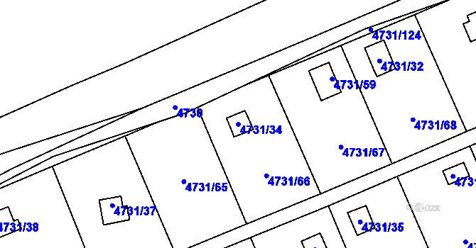 Parcela st. 4731/34 v KÚ Vysoké Mýto, Katastrální mapa
