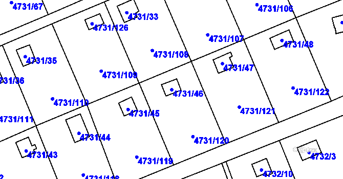 Parcela st. 4731/46 v KÚ Vysoké Mýto, Katastrální mapa