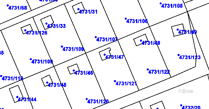 Parcela st. 4731/47 v KÚ Vysoké Mýto, Katastrální mapa