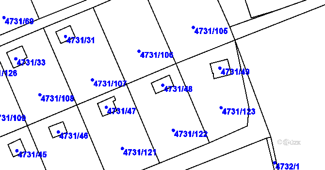 Parcela st. 4731/48 v KÚ Vysoké Mýto, Katastrální mapa