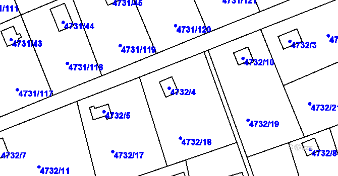 Parcela st. 4732/4 v KÚ Vysoké Mýto, Katastrální mapa