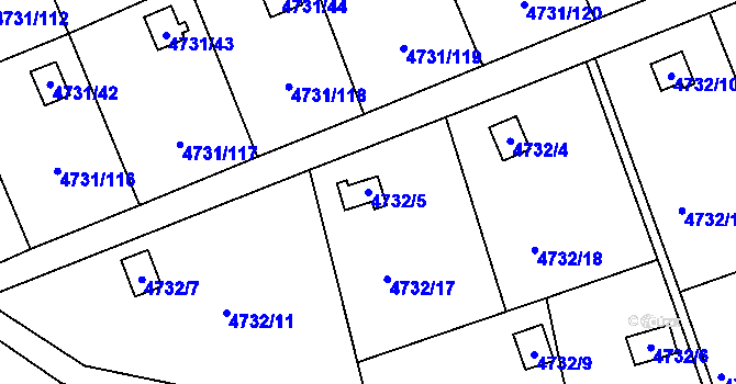 Parcela st. 4732/5 v KÚ Vysoké Mýto, Katastrální mapa