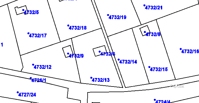 Parcela st. 4732/6 v KÚ Vysoké Mýto, Katastrální mapa