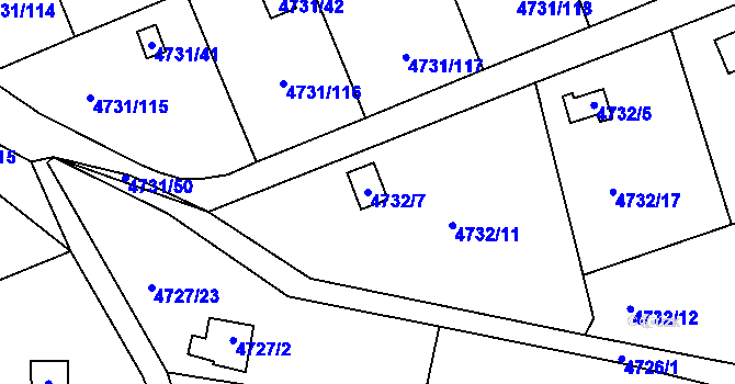 Parcela st. 4732/7 v KÚ Vysoké Mýto, Katastrální mapa