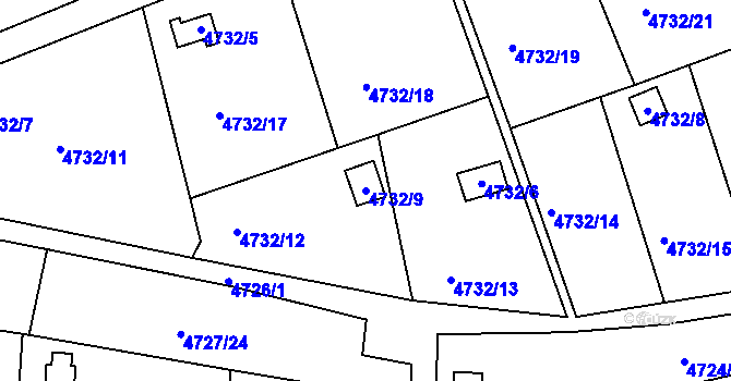 Parcela st. 4732/9 v KÚ Vysoké Mýto, Katastrální mapa