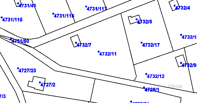 Parcela st. 4732/11 v KÚ Vysoké Mýto, Katastrální mapa