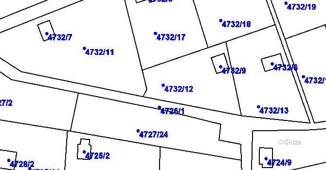 Parcela st. 4732/12 v KÚ Vysoké Mýto, Katastrální mapa