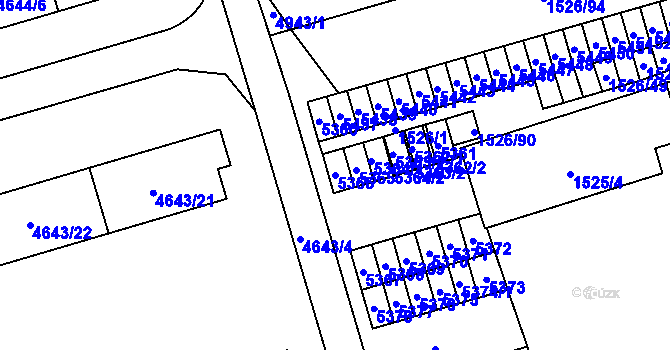 Parcela st. 5366 v KÚ Vysoké Mýto, Katastrální mapa