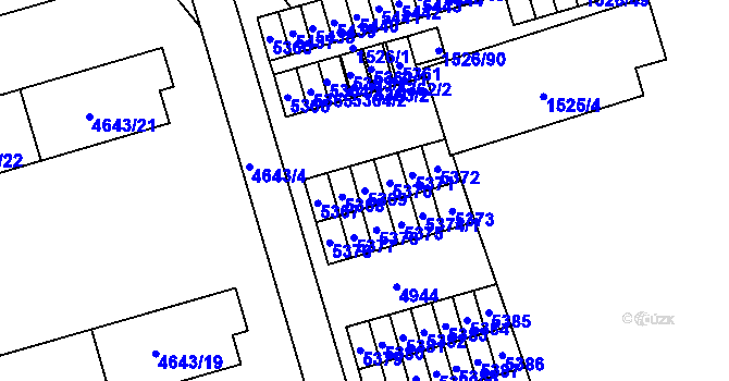 Parcela st. 5369 v KÚ Vysoké Mýto, Katastrální mapa