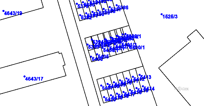 Parcela st. 5404/2 v KÚ Vysoké Mýto, Katastrální mapa