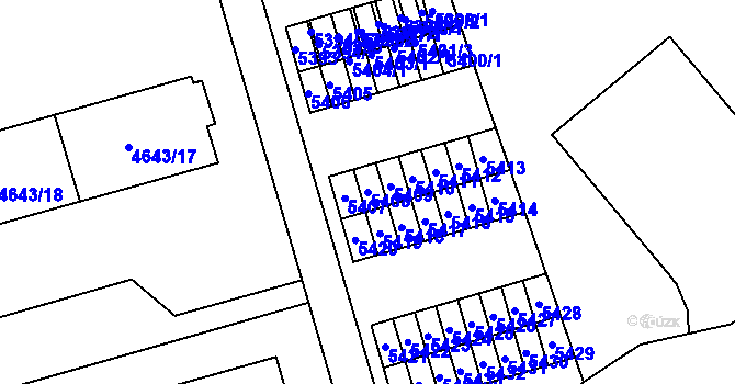 Parcela st. 5408 v KÚ Vysoké Mýto, Katastrální mapa