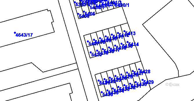 Parcela st. 5419 v KÚ Vysoké Mýto, Katastrální mapa
