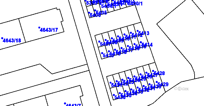 Parcela st. 5420 v KÚ Vysoké Mýto, Katastrální mapa