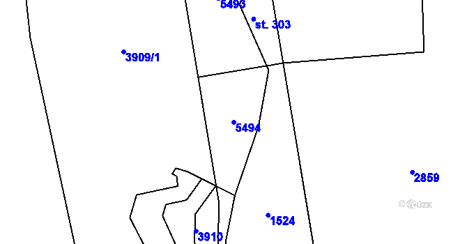 Parcela st. 5494 v KÚ Vysoké Mýto, Katastrální mapa