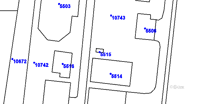 Parcela st. 5515 v KÚ Vysoké Mýto, Katastrální mapa