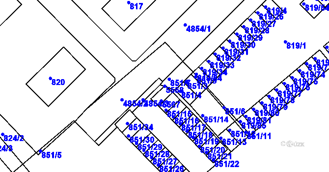 Parcela st. 5568 v KÚ Vysoké Mýto, Katastrální mapa