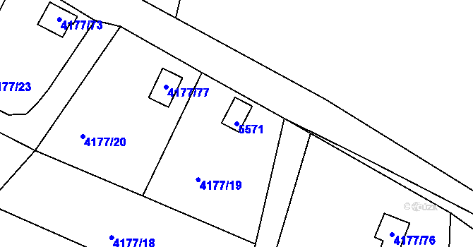 Parcela st. 5571 v KÚ Vysoké Mýto, Katastrální mapa
