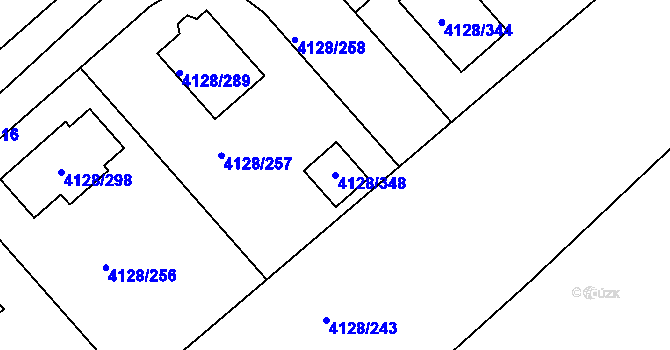 Parcela st. 4128/348 v KÚ Vysoké Mýto, Katastrální mapa